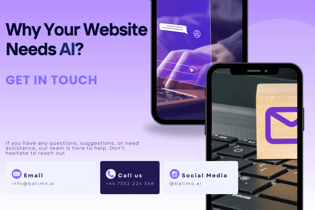 CTA banner encouraging users to get in touch to integrate AI chatbot into their website