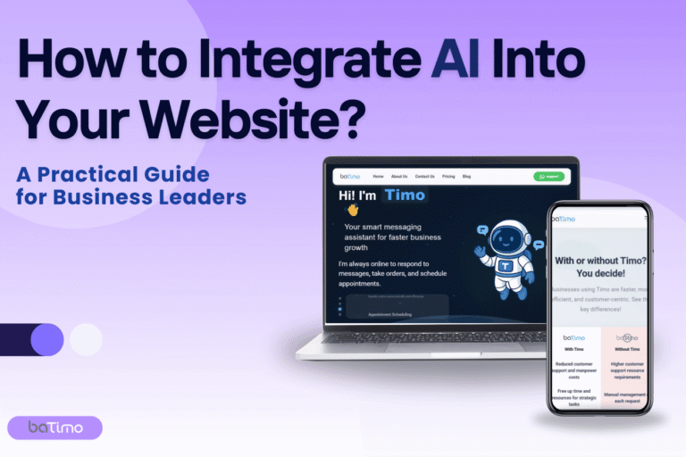 Website interface showing AI chatbot integration for better customer experience